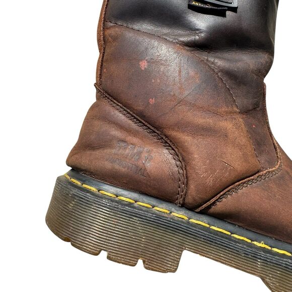 Dr Martens Icon Steel Toe Work Boots Brown Leather M9 L10 Industrial Anti Static - Picture 14 of 16